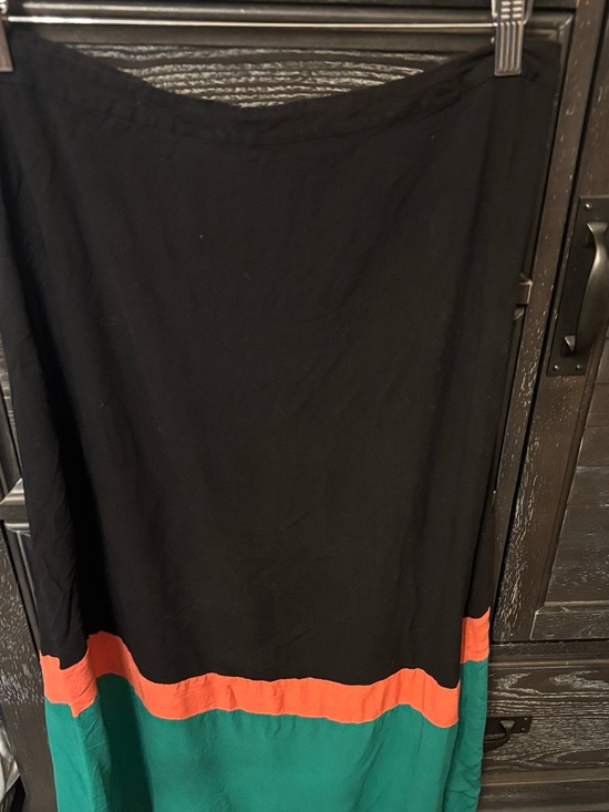 Dresses & Skirts - Black Maxi Skirt with Teal and Coral Colorblock